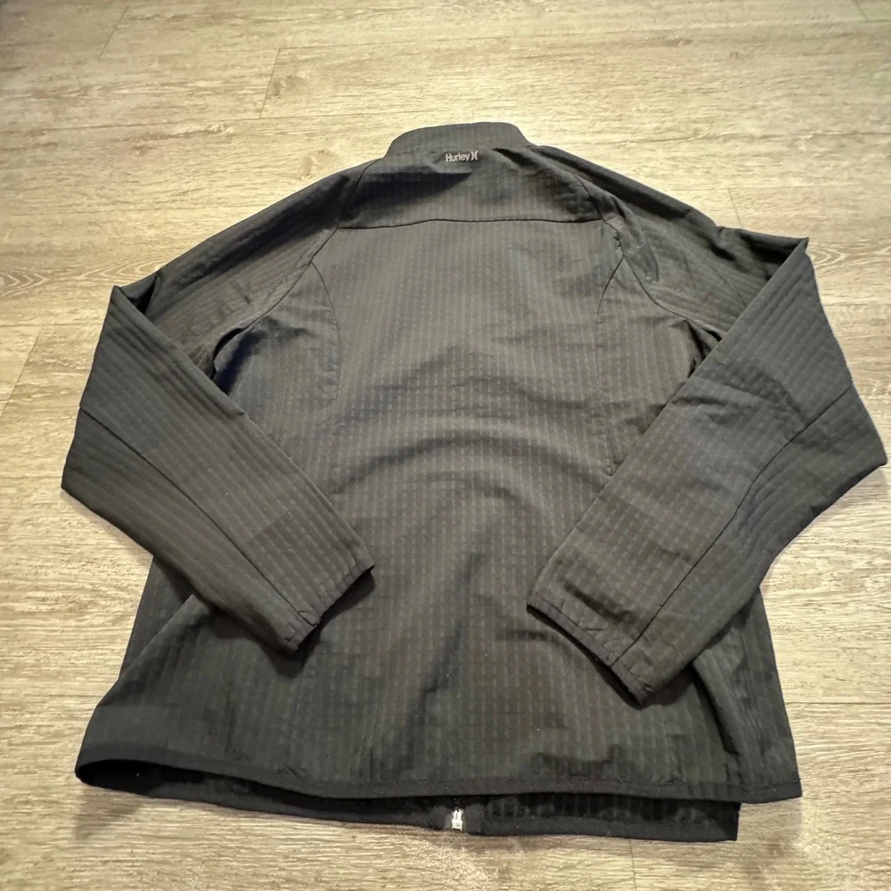 Hurley Jacket Womens XL Black Mock Neck Trail Grid Outdoor Performance Full Zip